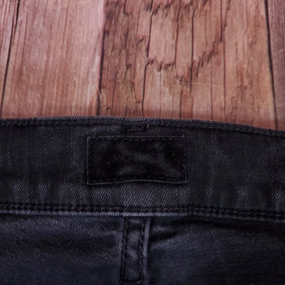 Mother Stunner Zip Ankle Step Fray Not Guilty Womens Size 29 Black Raw Hem Jeans - Picture 10 of 14